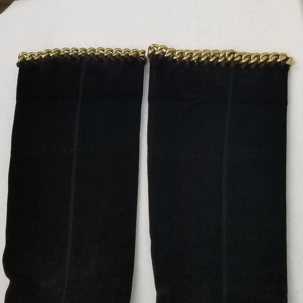 Sergio Rossi Black Suede Over the Knee Boots 39 - Picture 9 of 14